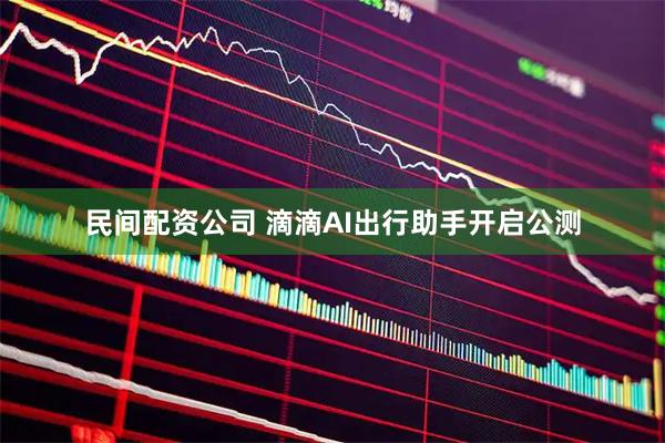民间配资公司 滴滴AI出行助手开启公测